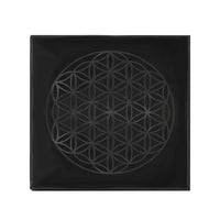 Shungite Polished Square Tile Flower of Life 100 MM Approximately 1499.00 ctw