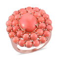 Premium American Oregon Peach Opal Ring in Vermeil Rose Gold Over Sterling Silver (Size 8.0) 10.00 ctw - Sticky add to cart bar