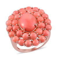 Premium American Oregon Peach Opal Ring in Vermeil Rose Gold Over Sterling Silver (Size 8.0) 10.00 ctw