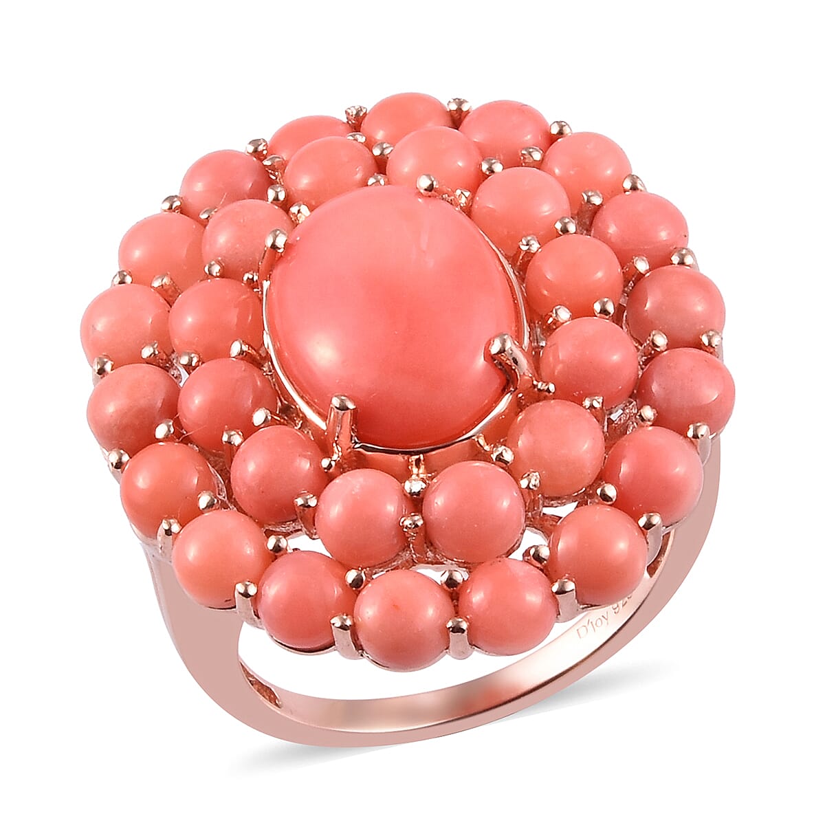 Premium American Oregon Peach Opal Ring in Vermeil Rose Gold Over Sterling Silver (Size 8.0) 10.00 ctw (1)