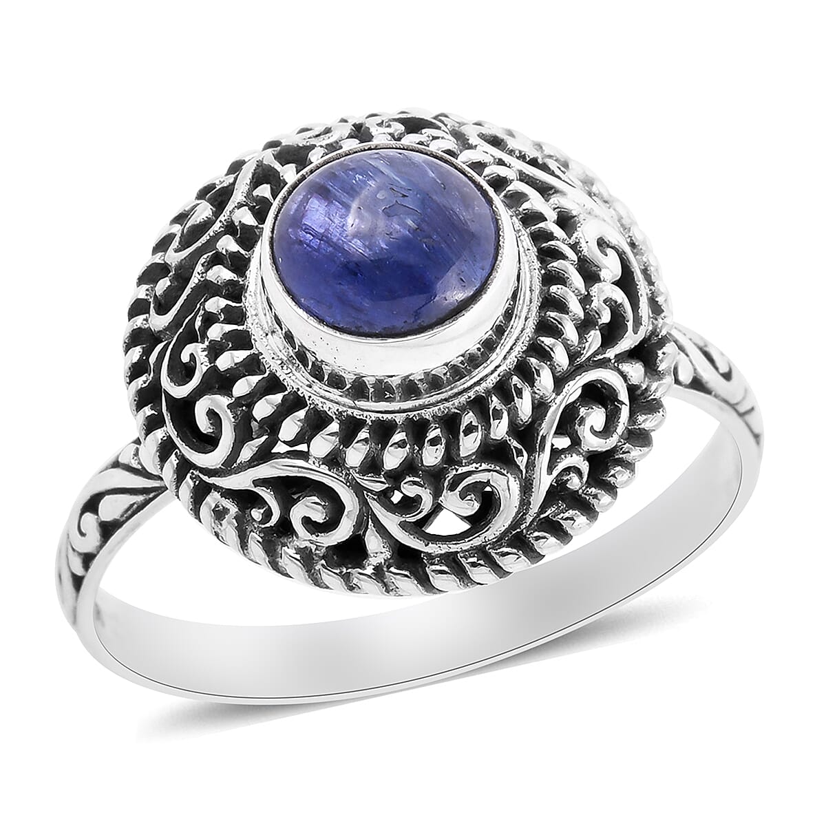 BALI LEGACY Tanzanite Round Shape Ring in Sterling Silver (Size 6.0) 1.70 ctw (1)