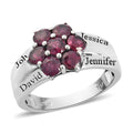 Personalized Orissa Rhodolite Garnet Floral Ring in Platinum Over Sterling Silver (Size 6.0) 2.30 ctw - Sticky add to cart bar