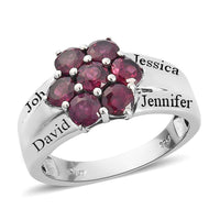 Personalized Orissa Rhodolite Garnet Floral Ring in Platinum Over Sterling Silver (Size 6.0) 2.30 ctw