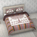 White with Multi Color Tree of Life Print 100% Cotton Hand Quilted, Hand Stitched Quilt and 2pcs Pillow Sham - Sticky add to cart bar