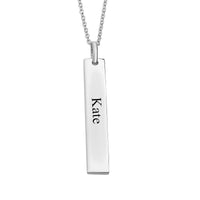 Personalized Platinum Over Sterling Silver Engraved Pendant Necklace (20 in) (6.20 g)
