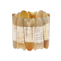 ONE TIME MYSTERY DEAL Genuine Buffalo Horn Tooth Shape Stretch Bracelet
