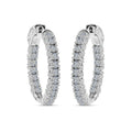 Moissanite Inside Out Hoop Earrings in Platinum Over Sterling Silver 7.15 Grams 1.50 ctw - Sticky add to cart bar