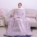 HOMESMART Checkered Pattern Faux Fur Soft and Cozy Reversible Sherpa TV Blanket with Sleeves - Sticky add to cart bar