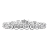 4.50 ctw Diamond Bracelet in Platinum Over Sterling Silver (7.00 In) 16.68 Grams