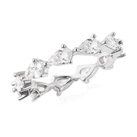 LUSTRO STELLA AAA Premium Cubic Zirconia Eternity Band Ring in Sterling Silver 3.60 ctw