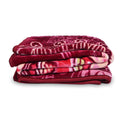Red Wine Medallion Print Pattern Microfiber Mink Blanket 7.72 lbs - Sticky add to cart bar
