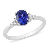 RHAPSODY 950 Platinum AAAA Tanzanite, Diamond (E-F, VS) Ring (Size 8.0) (5.33 g) 1.40 ctw