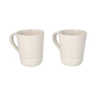 Set of 2 White Ceramic Drip Catching Mug