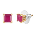 D'Joy Asscher Cut Niassa Ruby (FF) Earrings in 14K Yellow Gold Over Sterling Silver 3.30 ctw - Sticky add to cart bar