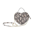 Dark Grey Snakeskin Patten Faux Leather Heart Shape Crossbody Bag (8x3x7) - Sticky add to cart bar