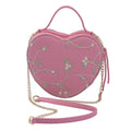 Dark Grey Snakeskin Patten Faux Leather Heart Shape Crossbody Bag (8x3x7) - Sticky add to cart bar