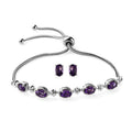 KARIS 3 ctw Brazilian Citrine Bolo Bracelet and Stud Earrings in Platinum Bond and Stainless Steel - Sticky add to cart bar