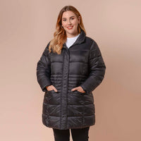 Doorbuster PASSAGE Black Long Sleeve Women Coat with 2 Zipper Pocket (S, Shell: 100% Nylon and Lining: 100% Polyester)