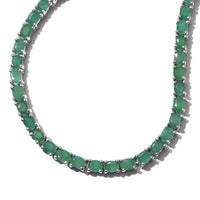 16.60 ctw Socoto Emerald Necklace 18 Inch in Platinum Over Sterling Silver 22.65 Grams