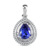 RHAPSODY 950 Platinum AAAA Tanzanite and Diamond E-F VS2 Pendant 3.65 Grams 2.45 ctw