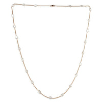 Artisan Crafted 6 ctw Polki Diamond Necklace 32 Inch in 14K Rose Gold 8.36 Grams