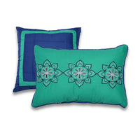 Curio Collection Teal 100% Cotton 5 Piece Tilework Comforter Set (King)