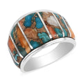 SANTA FE Style Spiny Turquoise Ring in Sterling Silver 9.50 Grams (Size 8.0) 3.00 ctw - Sticky add to cart bar