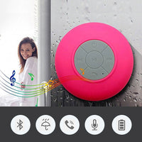 Closeout Wireless Bluetooth Stereo Shower Speaker with Suction Cup and Built-in Mic - Pink