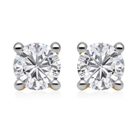 SGL Certified Luxoro 14K Yellow Gold Diamond G-H I1-I2 Solitaire Stud Earrings 1.00 ctw