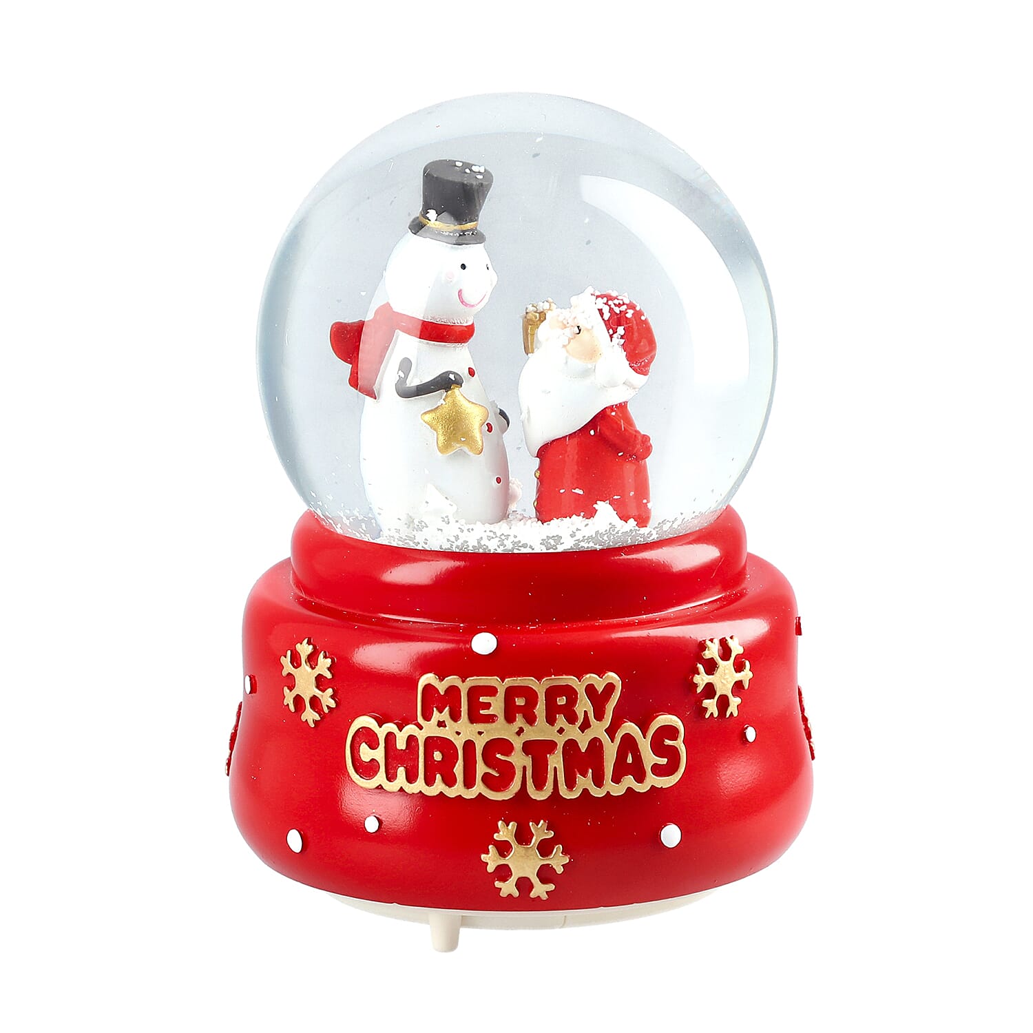 Christmas Musical Snow Globe-Santa Meets Snowman(6x4)