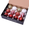 12 Pieces of Christmas Tree Decoration Balls (3.15') in Gift Box - Orange - Sticky add to cart bar