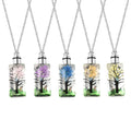 Set of 5 White Glass Rectangular LED Pendant Necklace 23.50 Inches in Stainless Steel - Sticky add to cart bar