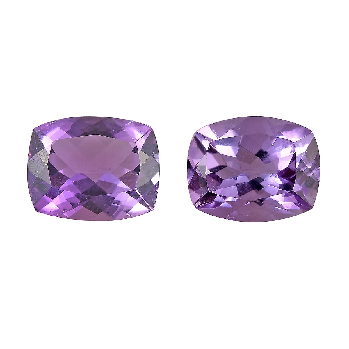 AA Rose De France Amethyst Set of 2 (Cush 10x8 mm) 5.00 ctw Loose Gemstone