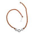 Bali Legacy Hessonite Garnet Beaded 3 Row Necklace 22 Inches in Sterling Silver 120.00 ctw - Sticky add to cart bar