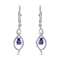 0.80 ctw Tanzanite Earrings in Platinum Over Sterling Silver