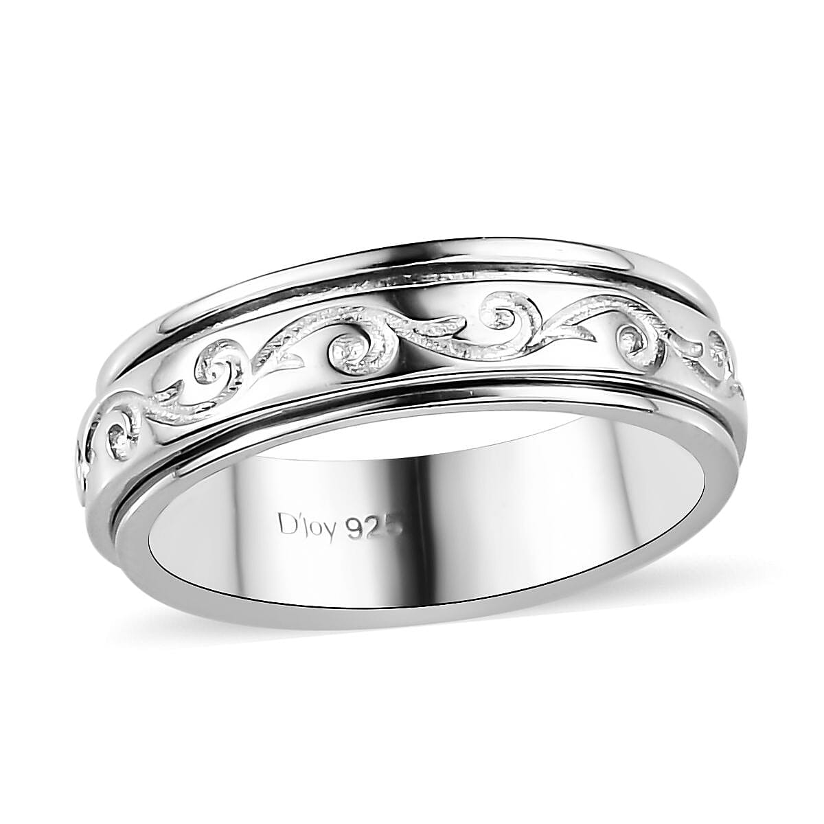 D'Joy Spinner Band Ring in Sterling Silver (Size 8.0) (4 Grams)