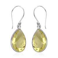 8.50 ctw Brazilian Lemon Quartz Earrings in Sterling Silver