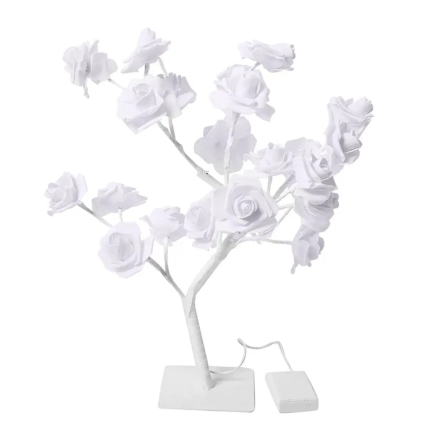 White Multi Headed Rose Tree LED Light (19.68") (3xAA Battery Not Included)