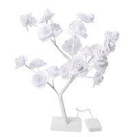 White Multi Headed Rose Tree LED Light (19.68") (3xAA Battery Not Included)