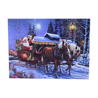 " 3-LED LED Christmas painting-carriage material:FIR+canvas size:30*40 CM(11.81x15.75 inch) weight:0.25kg colors:multicolor battery:2*AA(not include) "