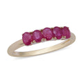 10K Yellow Gold Premium Royal Thai Ruby 5 Stone Ring (Size 10.0) 1.10 ctw - Sticky add to cart bar