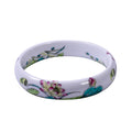 Ceramic Bird and Flower Pattern Bangle Bracelet (8.25 In) - Sticky add to cart bar