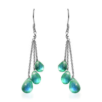 14.75 ctw Peacock Quartz Earrings in Sterling Silver