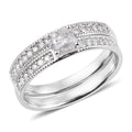 10K White Gold G-H I3 Diamond Set of 2 Ring (Size 8) 0.75 ctw - Sticky add to cart bar