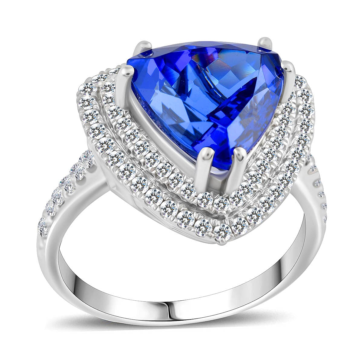 One of a Kind RHAPSODY 950 Platinum AAAA Tanzanite and Diamond E-F VS Ring 8.75 Grams 5.65 ctw