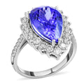 One of a Kind RHAPSODY 950 Platinum AAAA Tanzanite and Diamond E-F VS Halo Ring 7.25 Grams 7.30 ctw - Sticky add to cart bar