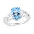 Sky Blue Topaz Loose Braid Solitaire Ring in Sterling Silver 3.00 ctw - Sticky add to cart bar