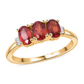 10K Yellow Gold Premium Songea Sapphire, Diamond Accent Ring (Size 9.0) (Avg. 2.08 g) 1.86 ctw - Sticky add to cart bar