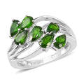 1.50 ctw Natural Russian Diopside Ring in Platinum Over Sterling Silver (Size 9.0) - Sticky add to cart bar