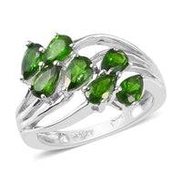 1.50 ctw Natural Russian Diopside Ring in Platinum Over Sterling Silver (Size 9.0)